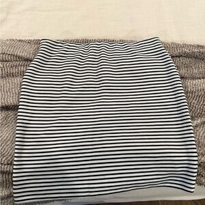 Cynthia Rowley Black and White Striped Pencil Skirt